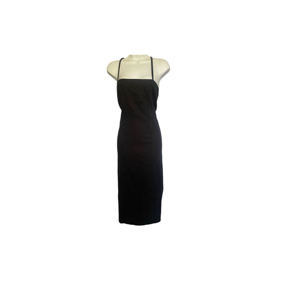 Black Pencil Dress With Lace Up Detail Down Back